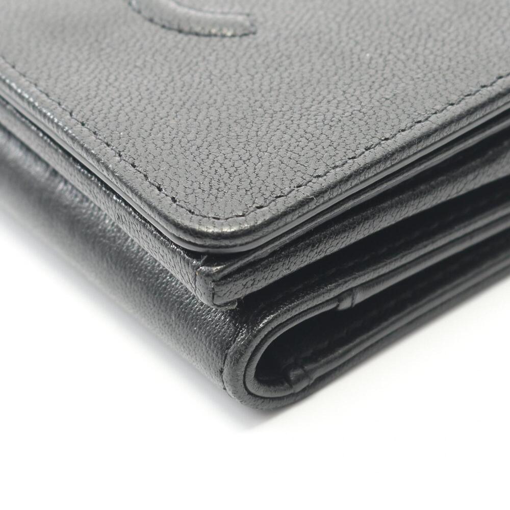 CHANEL Authentic Black Leather Logo Wallet - Picture 9 of 11